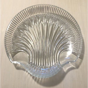 Vintage Crystal Shell Serving Platter, Shell Shaped Crystal Serving Dish Tray